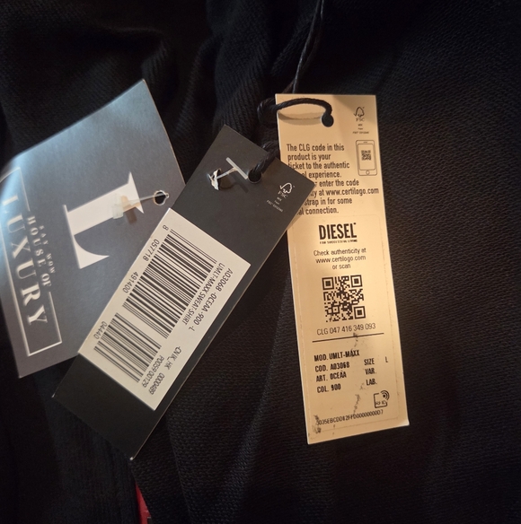 DIESEL Men's Jacket NWT L UMLT MAXX Red and Black Zip Up Casual Sweatshirt - Picture 10 of 12